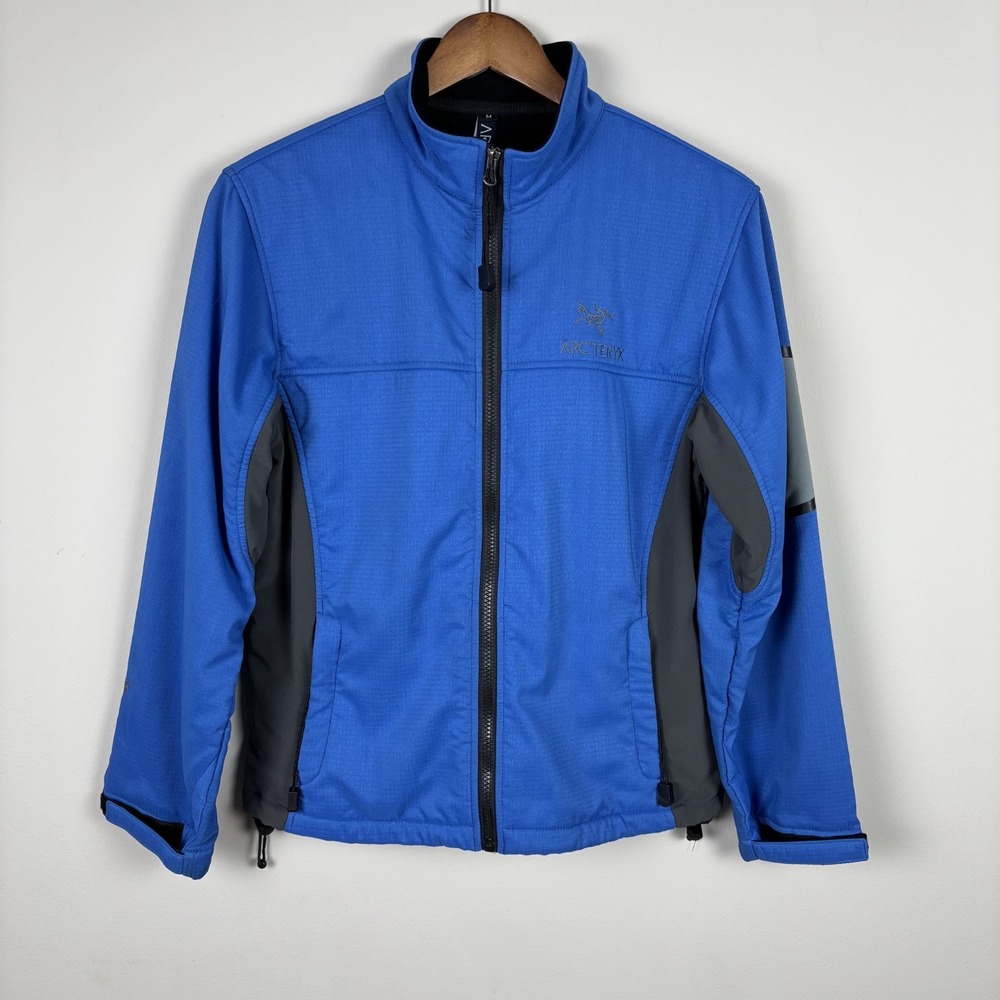 Arc'teryx Windstopper Jacket Women Medium Blue Full Zip Softshell Outdoor Hiking
